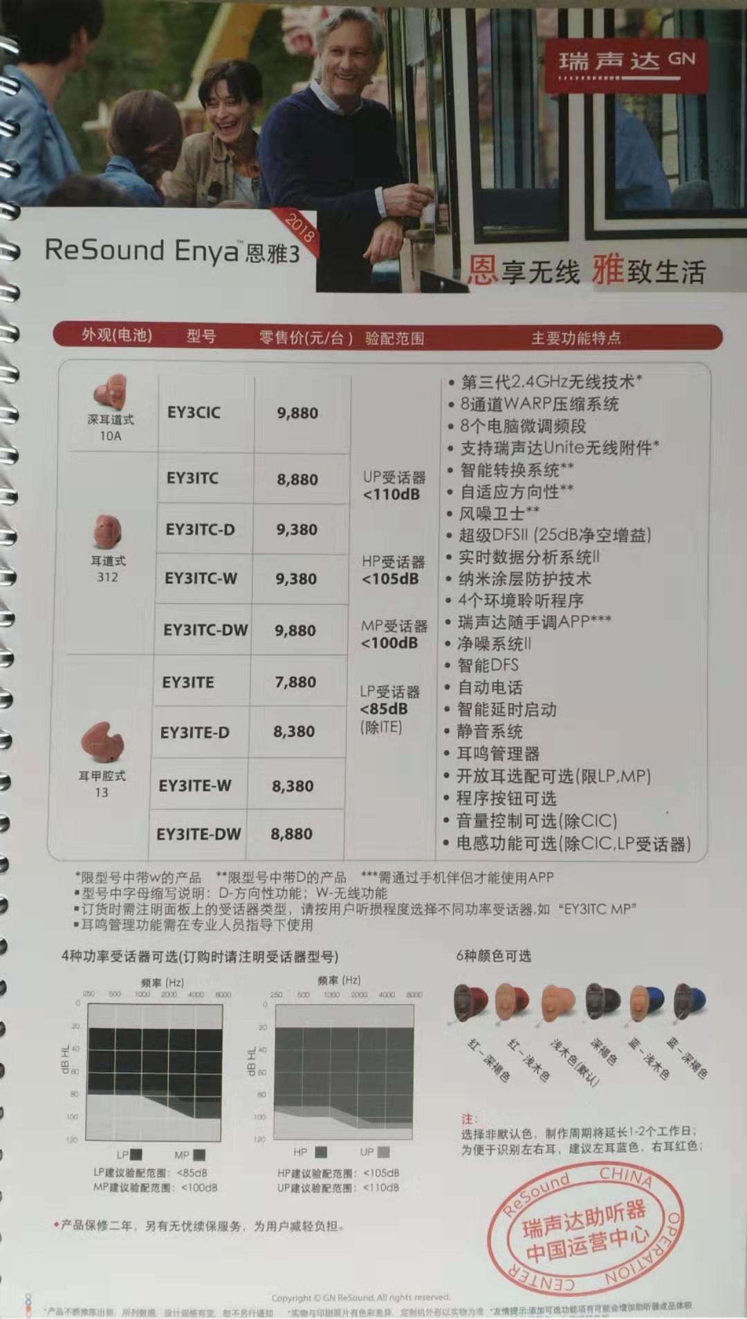 济南瑞声达助听器恩雅4助听器价格表